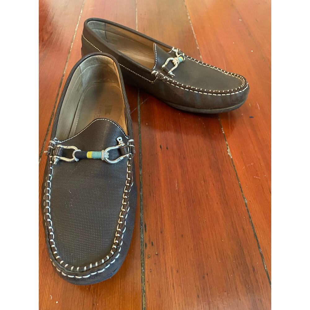 Riomar Men’s 9.5 Nautical Bit Loafers Brown Leather Shoes Boat Casual EU 42.5